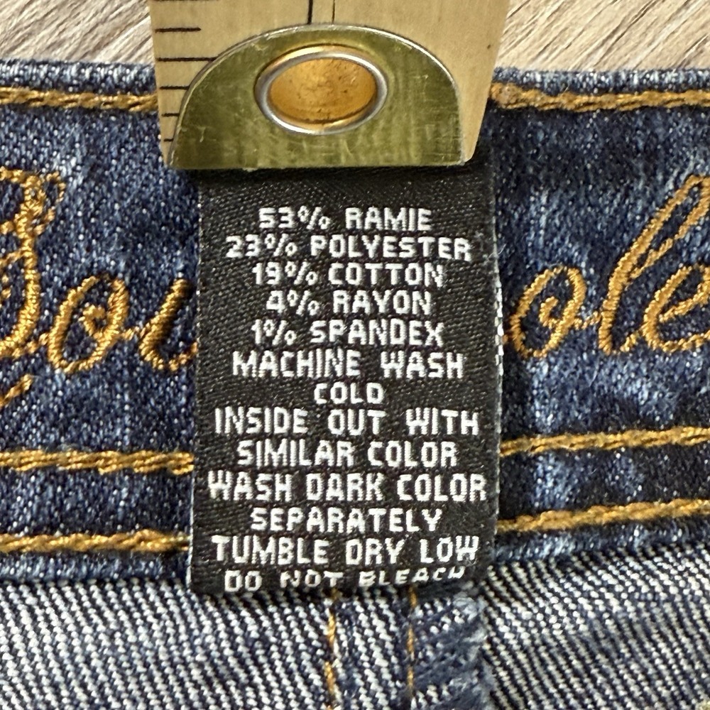 90s Southpole Jeans Womens Juniors 1 Bootcut Low Rise Fade Embroidered 25x29.5 - Picture 13 of 13
